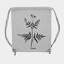 grauer Gymbag mit Motiv vom Adlerfarn (Pteridium aquilinum)