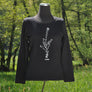 schwarzes Longsleeve mit Hirtentäschel-Motiv
